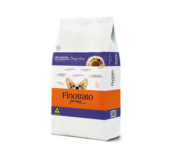 Finotrato Prime Frango e Arroz Cães Adultos de Raças Pequenas e Médias