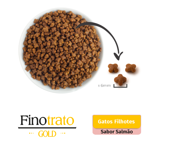 Finotrato Gold Gatos Filhotes Salmão Grãos